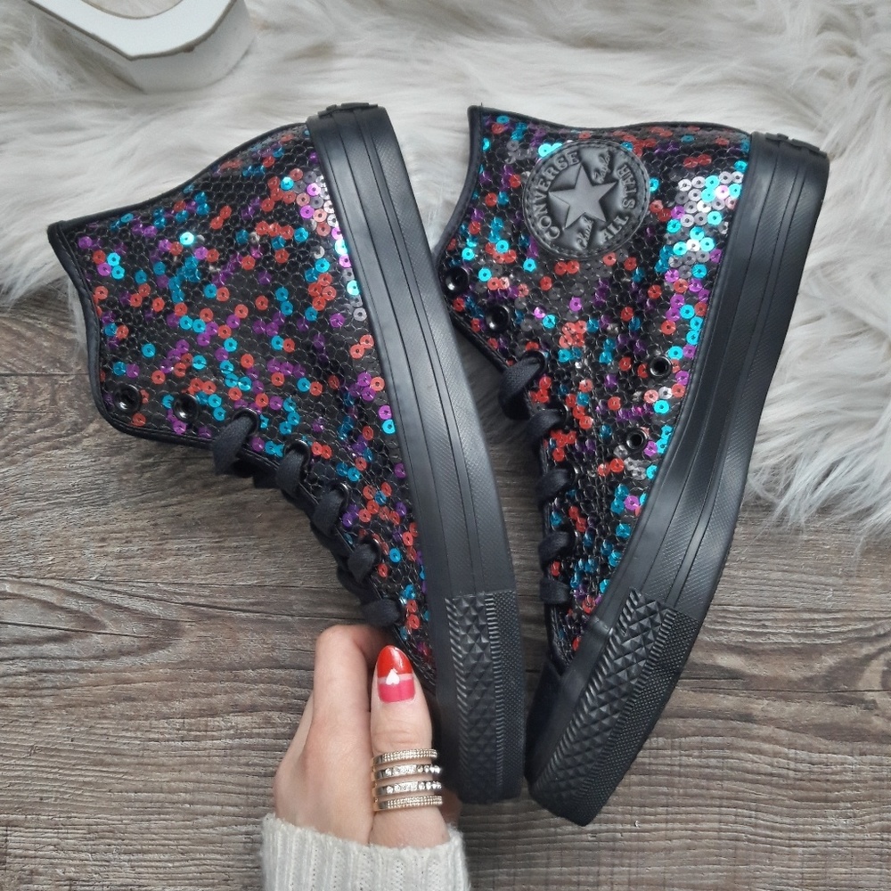 NEW Converse Chuck Taylor All-Star Sequin Hi-Top - Picture 4 of 5
